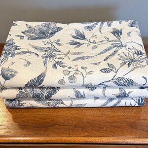 3 Tablecloths in Blue and Cream Floral Fabric